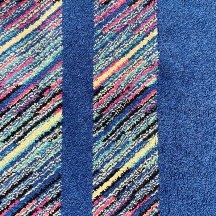 italian modern blue wool rectangular rug attributed to missoni 1990s 5