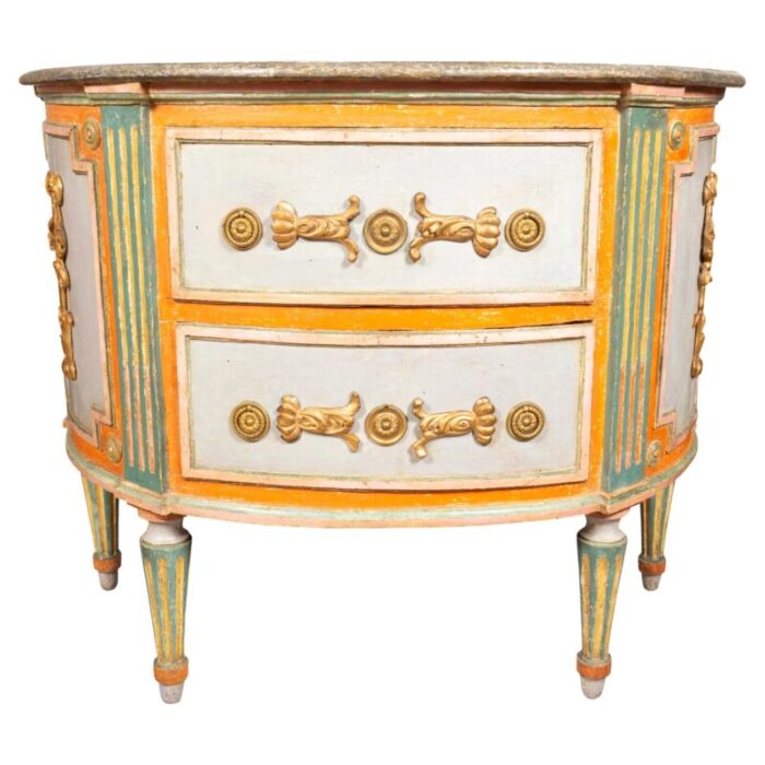 italian neoclassic painted commode 4026