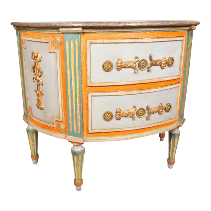 italian neoclassic painted commode 4727