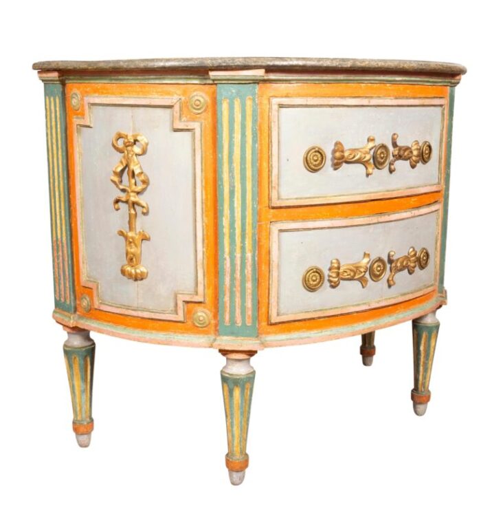 italian neoclassic painted commode 6617