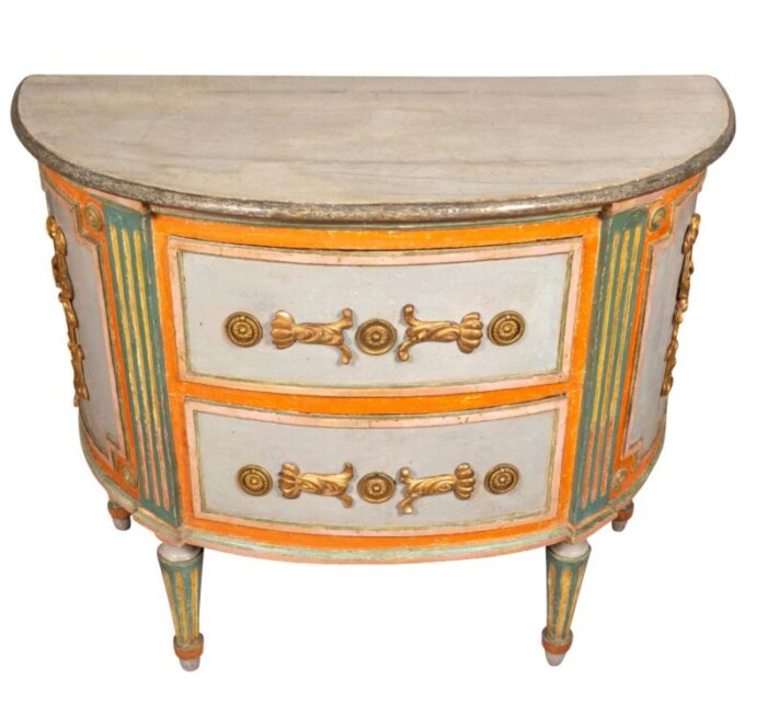 italian neoclassic painted commode 8515