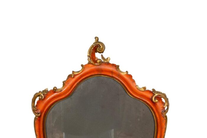 italian red painted girandole mirrors a pair 3255