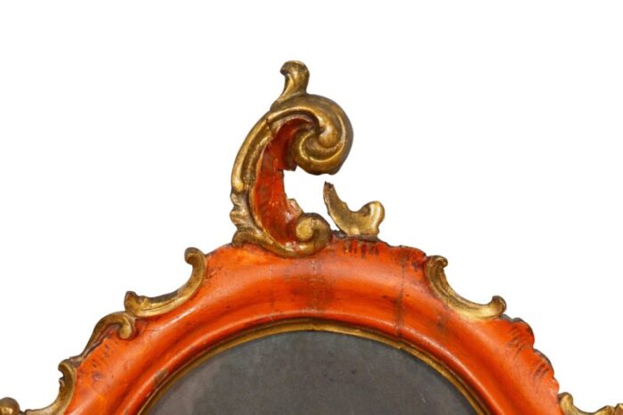 italian red painted girandole mirrors a pair 8160