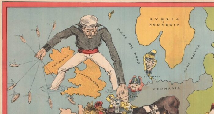 italian serio comic map of europe during the great war 1890s 3