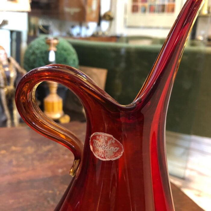 italian sommerso red murano glass vase from seguso 1960s 10