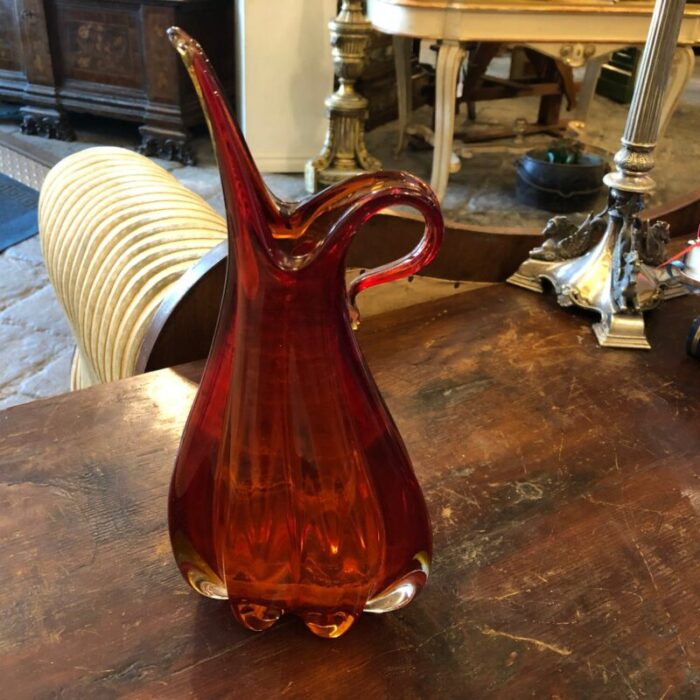 italian sommerso red murano glass vase from seguso 1960s 12