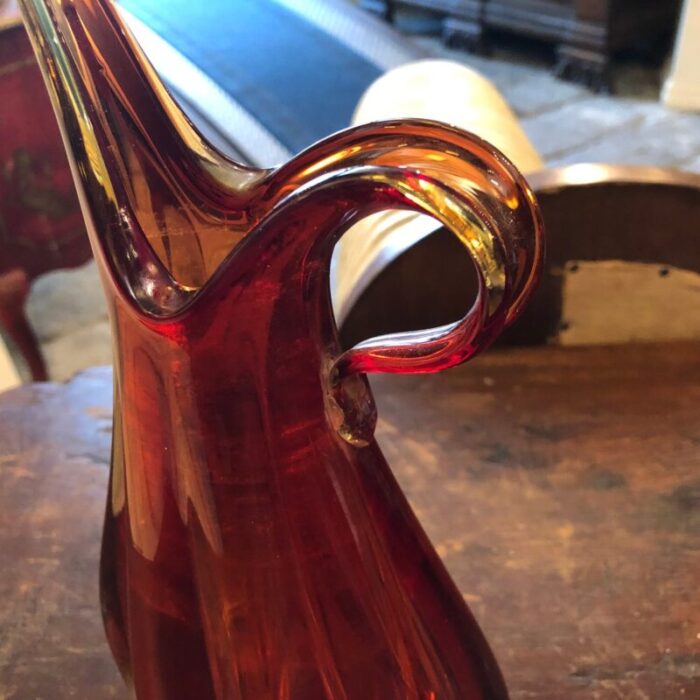 italian sommerso red murano glass vase from seguso 1960s 3