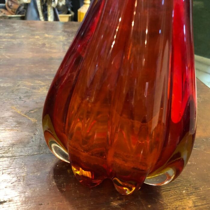 italian sommerso red murano glass vase from seguso 1960s 6