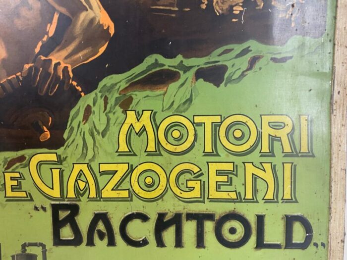 italian tin advertising sign from bachtold engines 18