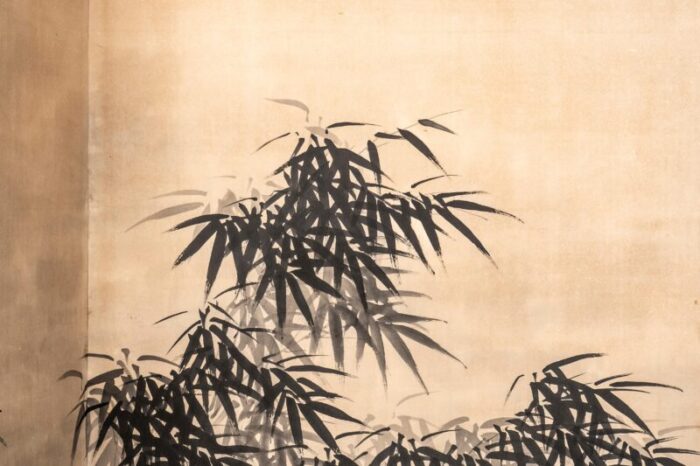 japanese four panel paper screen two panels 1551