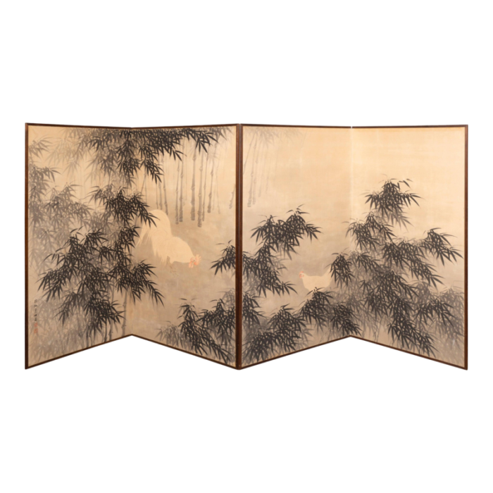 japanese four panel paper screen two panels 6828