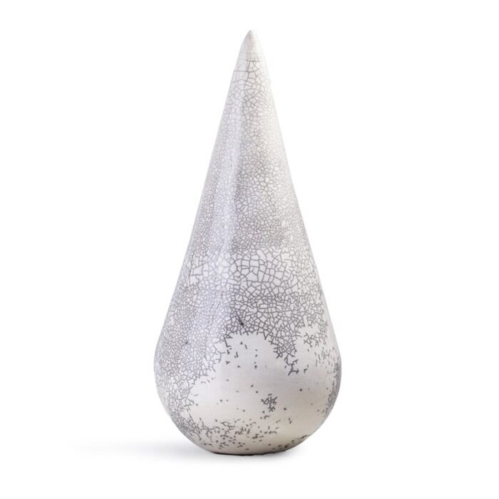 japanese modern raku white ceramic essenza sculpture raku 1