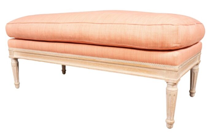 julia gray louis xvi style cerused oak bench 0899