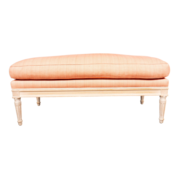 julia gray louis xvi style cerused oak bench 7329