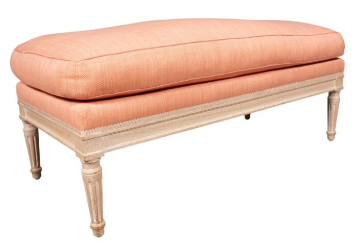 julia gray louis xvi style cerused oak bench 8267