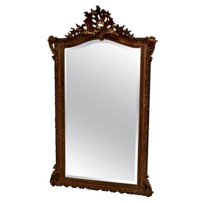 large 19th century french gilt wall mirror 1870s 1