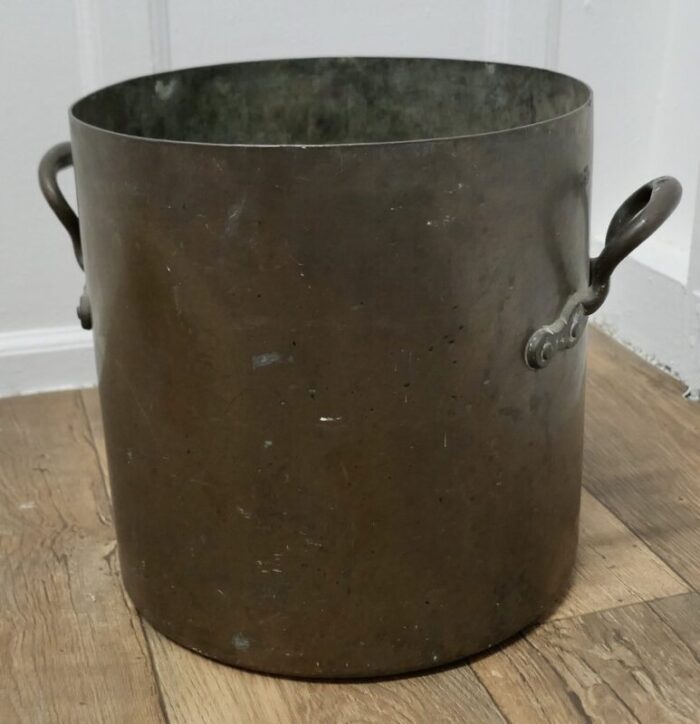 large 19th century tinned copper cooking pot 1