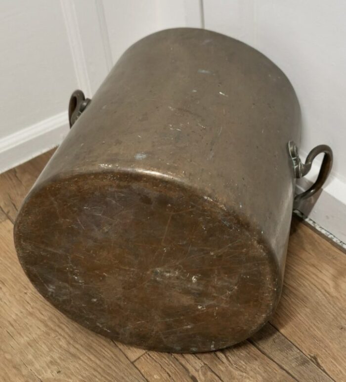 large 19th century tinned copper cooking pot 5