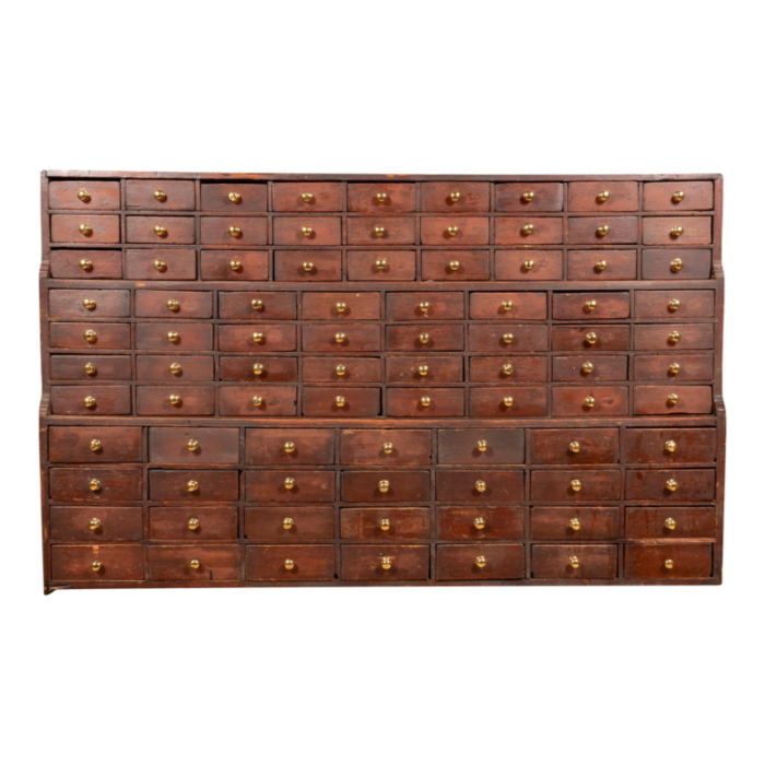 large and impressive stained pine apothecary chest 3254