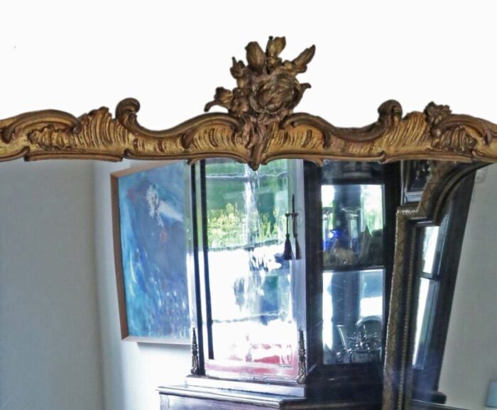 large antique gilt overmantle wall mirror 2