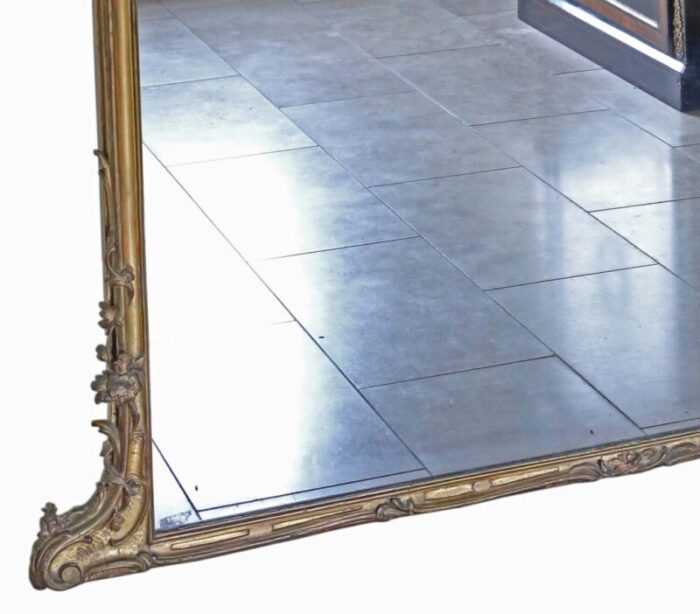 large antique gilt overmantle wall mirror 6