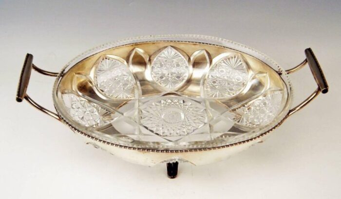 large austrian silver bowl with glass liner 1900 1910 3