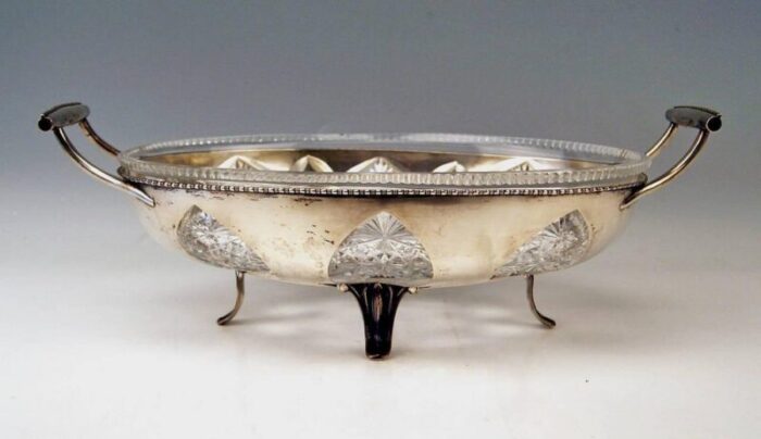 large austrian silver bowl with glass liner 1900 1910 7