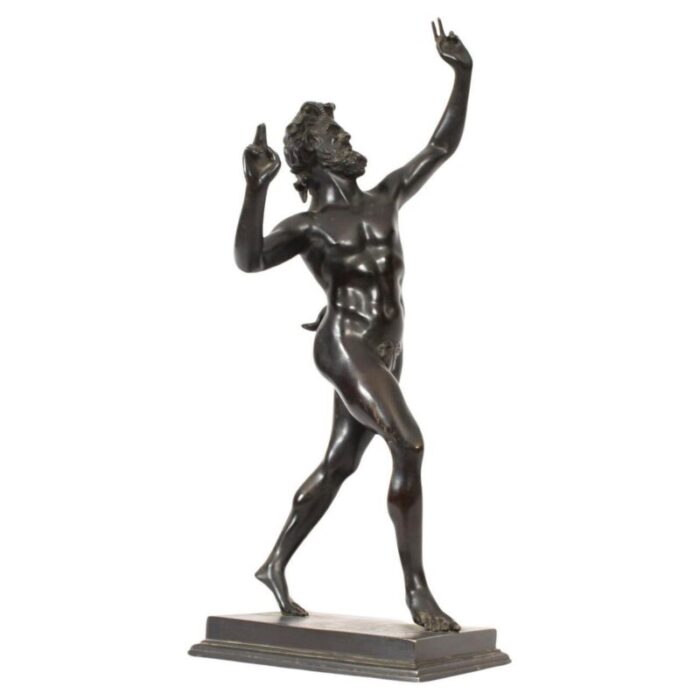 large bronze of pan dancing musee de naple 1870s 1