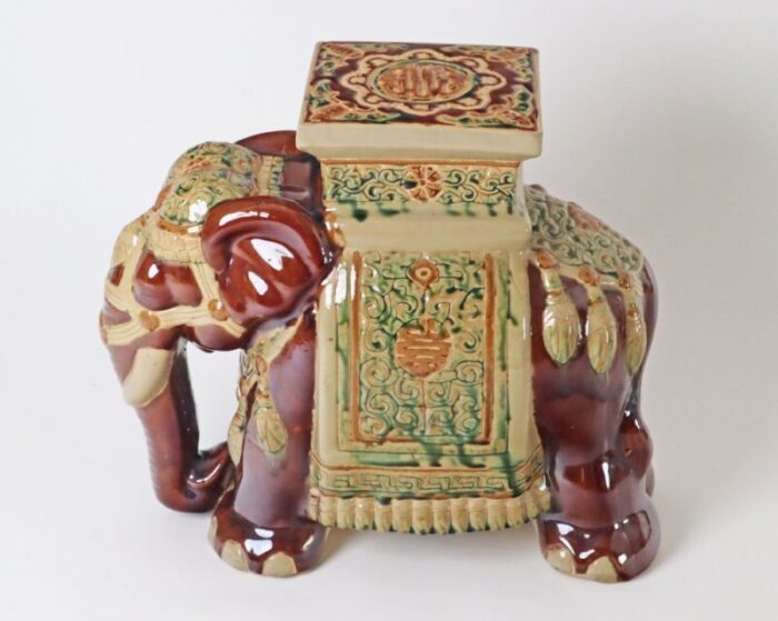 large ceramic elephant plant stand 1970s 1