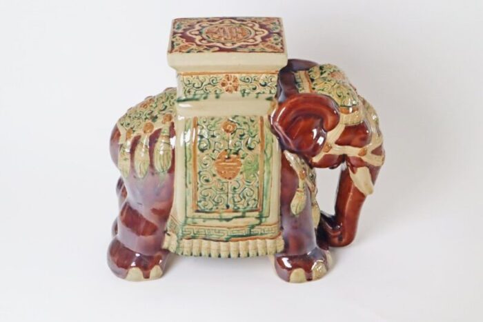 large ceramic elephant plant stand 1970s 4