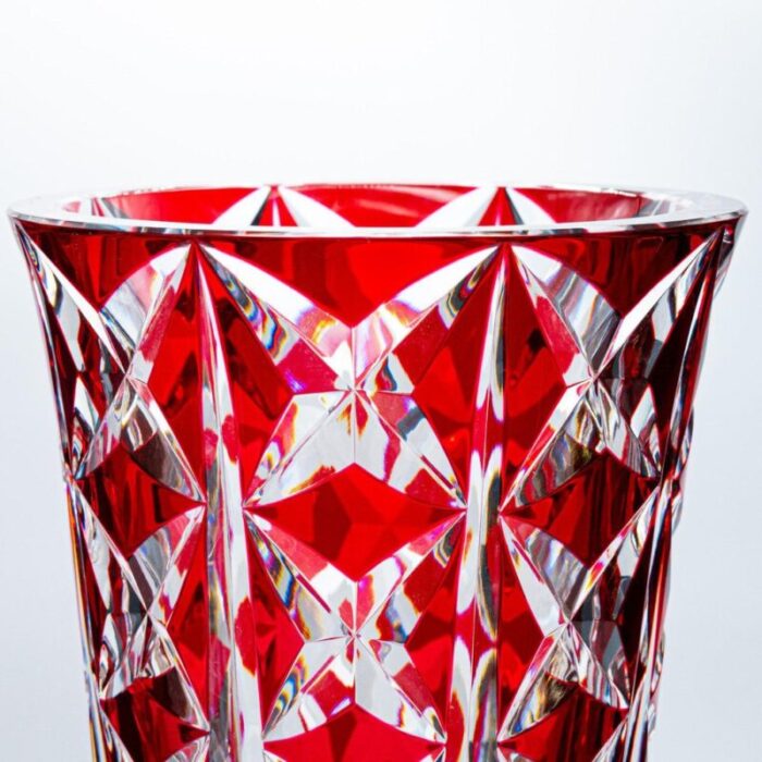 large exquise baccarat and saint louis vases in deep red crystal france 1841 11