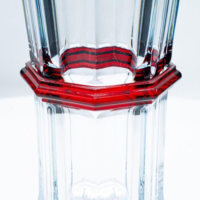 large exquise baccarat and saint louis vases in deep red crystal france 1841 12