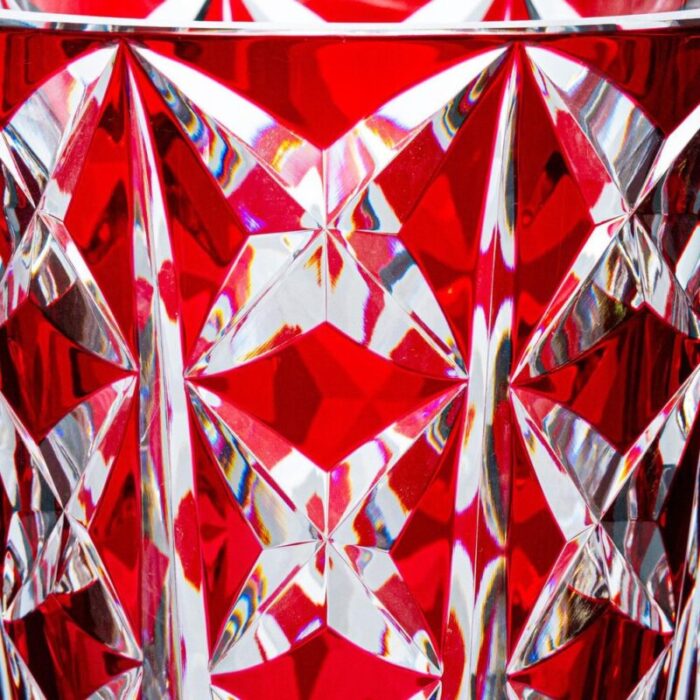 large exquise baccarat and saint louis vases in deep red crystal france 1841 14