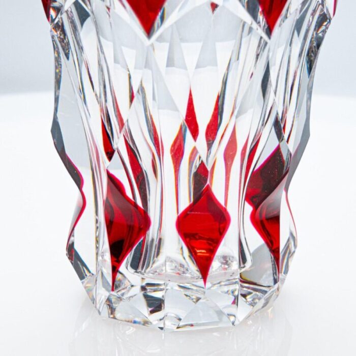 large exquise baccarat and saint louis vases in deep red crystal france 1841 17