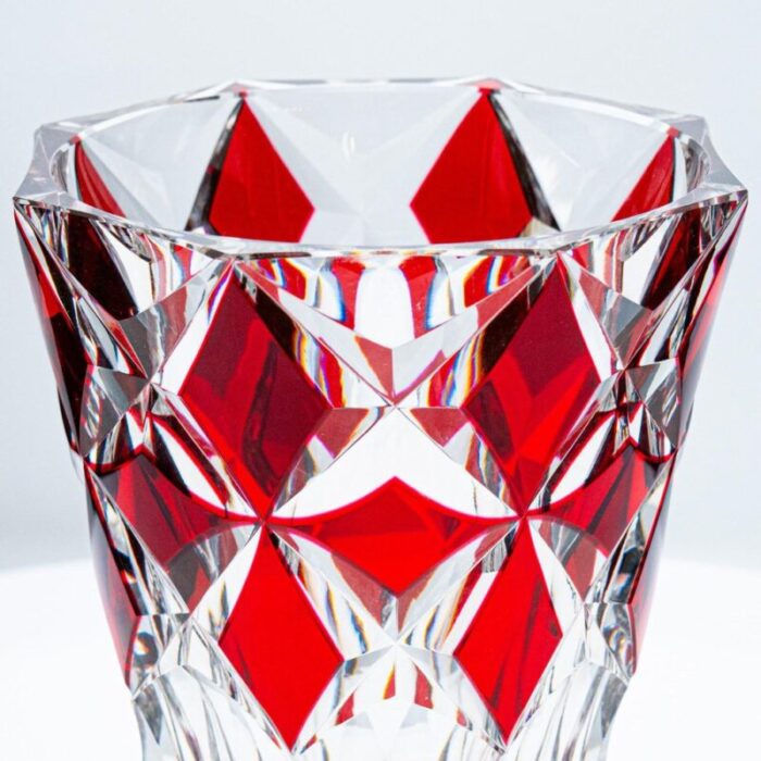 large exquise baccarat and saint louis vases in deep red crystal france 1841 7