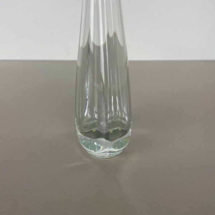 large floral crystal glass vase attributed to flavio poli from art vannes france 1970s 10