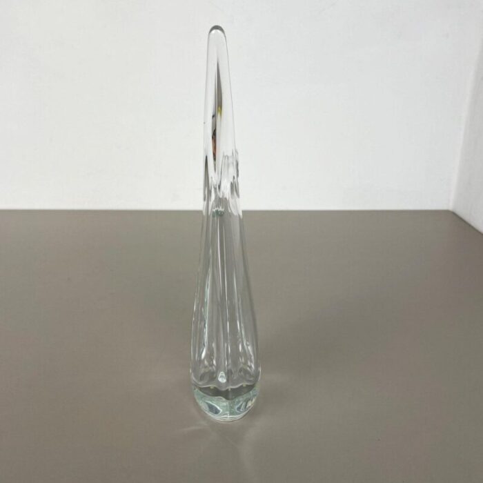 large floral crystal glass vase attributed to flavio poli from art vannes france 1970s 5