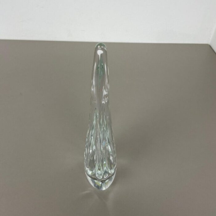 large floral crystal glass vase attributed to flavio poli from art vannes france 1970s 6