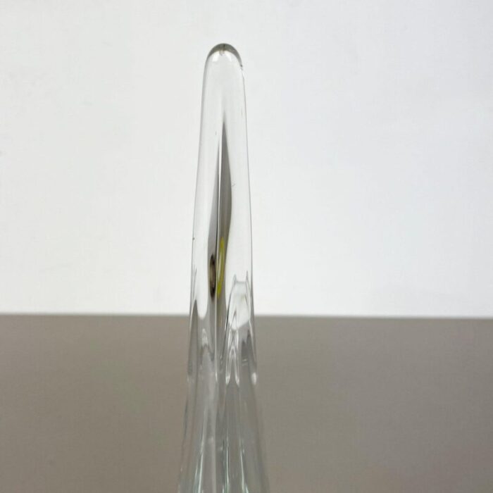 large floral crystal glass vase attributed to flavio poli from art vannes france 1970s 7