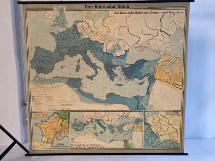 large german linen school map of the roman empire 1960s 1