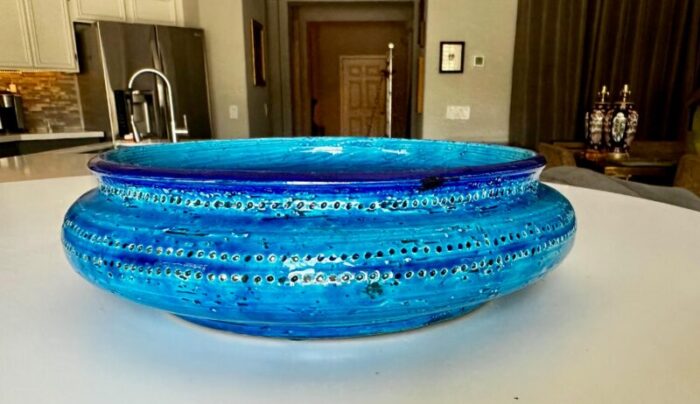 large italian bitossi aldo londi paisley glazed bowl 4895