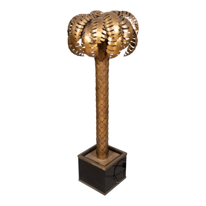 large maison jansen brass palm tree lamp 2253