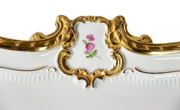 large meissen hand painted gilded porcelain serving plate 5