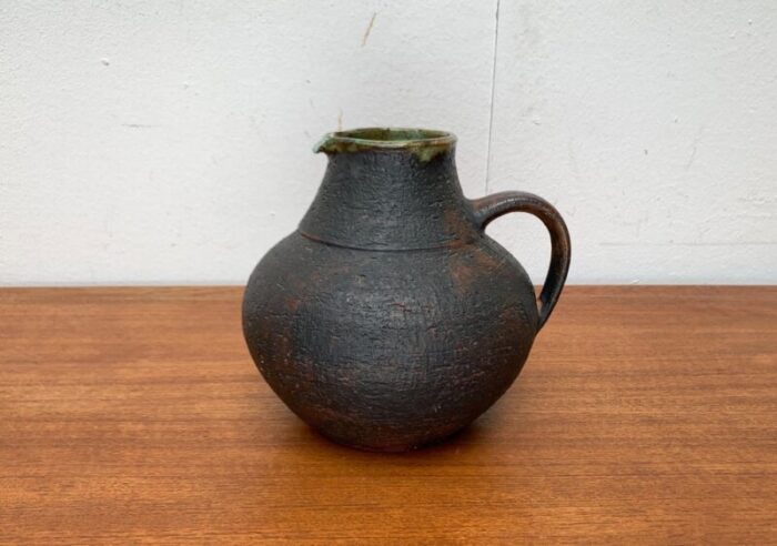 large mid century brutalist studio pottery carafe vase by gerhard liebenthron germany 1960s 16