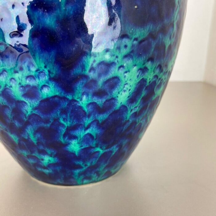 large multi color floor vase attributed to scheurich for fat lava 1970s 5