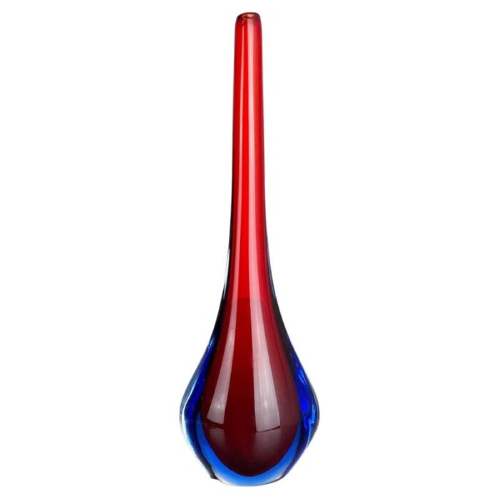 large murano glass sommerso stem vase attributed to flavio poli italy 1960s 1