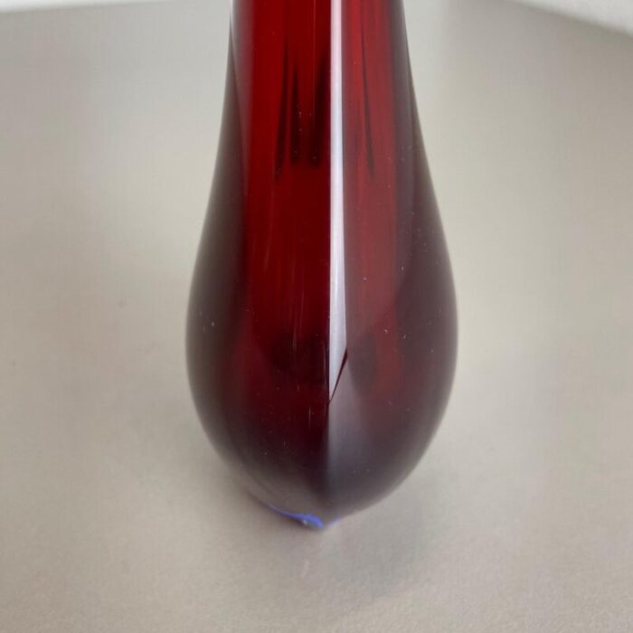 large murano glass sommerso stem vase attributed to flavio poli italy 1960s 12