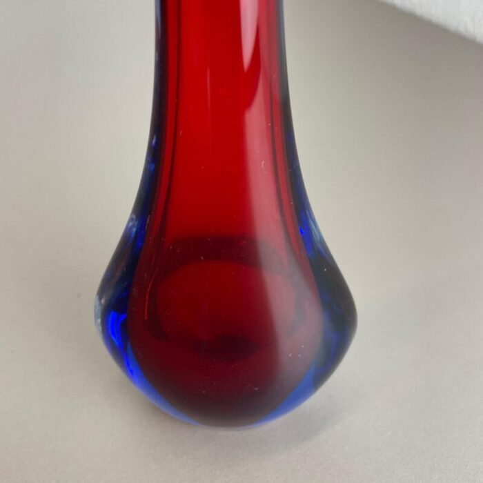 large murano glass sommerso stem vase attributed to flavio poli italy 1960s 14