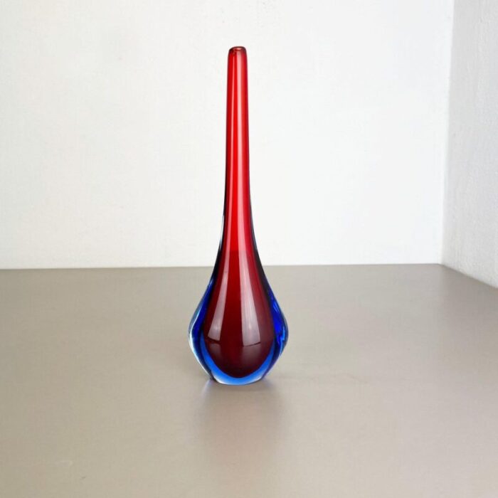 large murano glass sommerso stem vase attributed to flavio poli italy 1960s 2