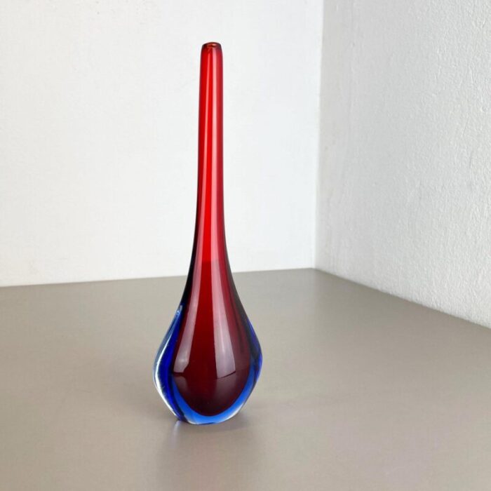 large murano glass sommerso stem vase attributed to flavio poli italy 1960s 3